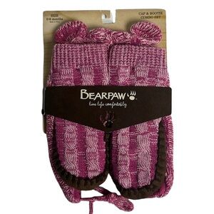 BearPaw Cap & Bootie Combo Set Pink 0-6 months